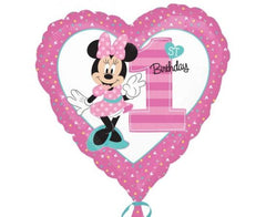 Μπαλόνι Φοιλ 17" Καρδιά 1st Birthday Minnie Mouse