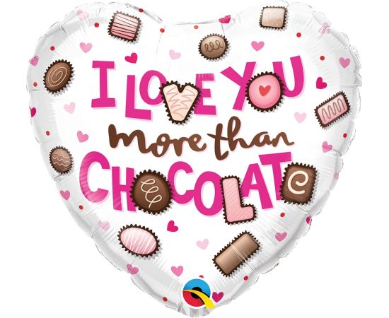 Μπαλόνι Φοιλ 18" I Love You More Than Chocolate / 46εκ