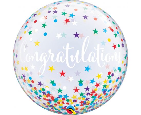 Bubble Μόνο 22" Congratulations Confetti Stars / 56 εκ