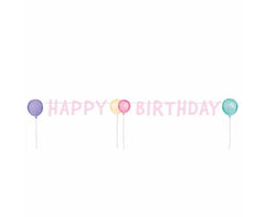 Γιρλάντα γράμματα Happy Birthday Pastel