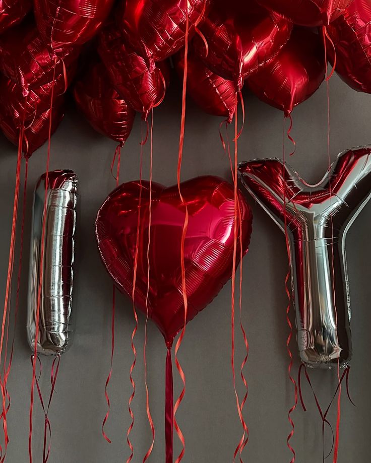 Μπαλόνια Για Αγίου Βαλεντίνου Με Κόκκινες Καρδίες Foil & Μπαλόνια Foil Φράση
