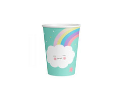 Ποτήρια χαρτ. 250ml Rainbow & Cloud /8 τεμ