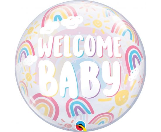 Bubble μονό 22'' Welcome Baby Boho Rainbows / 56εκ