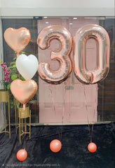 Σύνθεση Μπαλονιών Αριθμοί & Καρδίες Foil