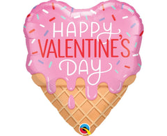 Μπαλόνι Φοιλ 21" Σχήμα Παγωτό Happy Valentine's Day / 53 εκ