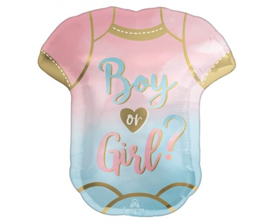 Φοιλ Σχήμα Baby Onesie The Big Reveal - Boy or Girl