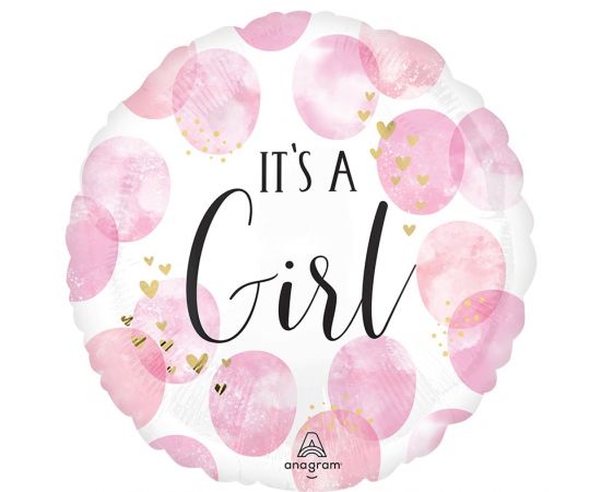 Μπαλόνι Φοιλ 18" Baby Girl Watercolor / 46εκ