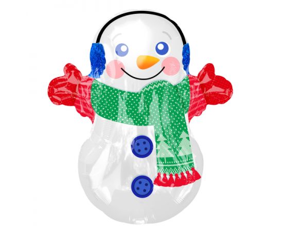 Μπαλόνι Φοιλ Junior Shape Adorable Snowman 45 εκ x 53 εκ - Χιονάνθρωπος