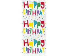 Τσάντες Δώρου Colorful Happy Birthday Cellophane Bags / 20 τεμ (28 x 13 εκ)