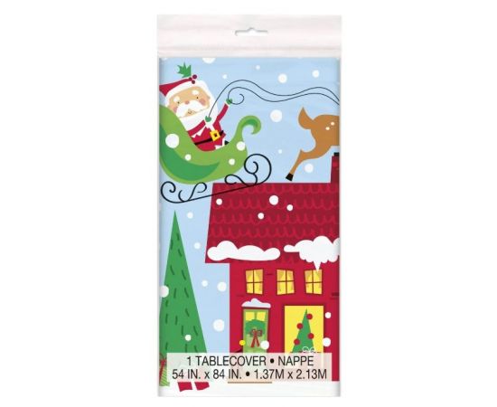 Τραπεζομάντηλο Πλαστικό Άγιος Βασίλης "Colorful Santa" / 137 x 213 εκ
