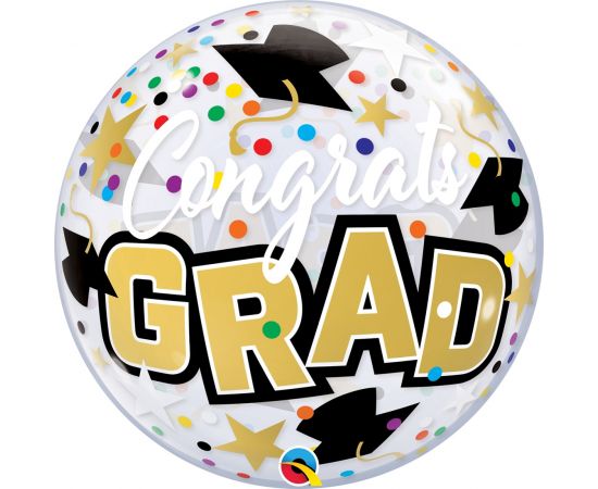 Bubble Μόνο Congrats 22" Grad Stars & Dots / 56 εκ