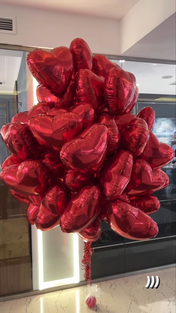 Μπαλόνια Για Αγίου Βαλεντίνου Με Κόκκινες Καρδίες Foil