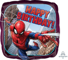 Μπαλόνι Φοιλ 17" Τετράγωνο Hαρργ Birthday SpiderMan / 43εκ