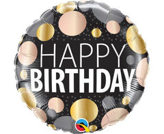 Μπαλόνι Foil Happy Birthday Big Metallic Dots /46εκ Φουσκωμένο Με Ήλιο