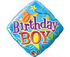 Μπαλόνι Foil Diamond Shape Birthday Boy 51cm Φουσκωμένο Με Ήλιο