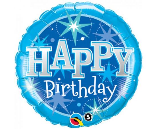 Μπαλόνι Foil Birthday Blue 46cm Φουσκωμένο Με Ήλιο