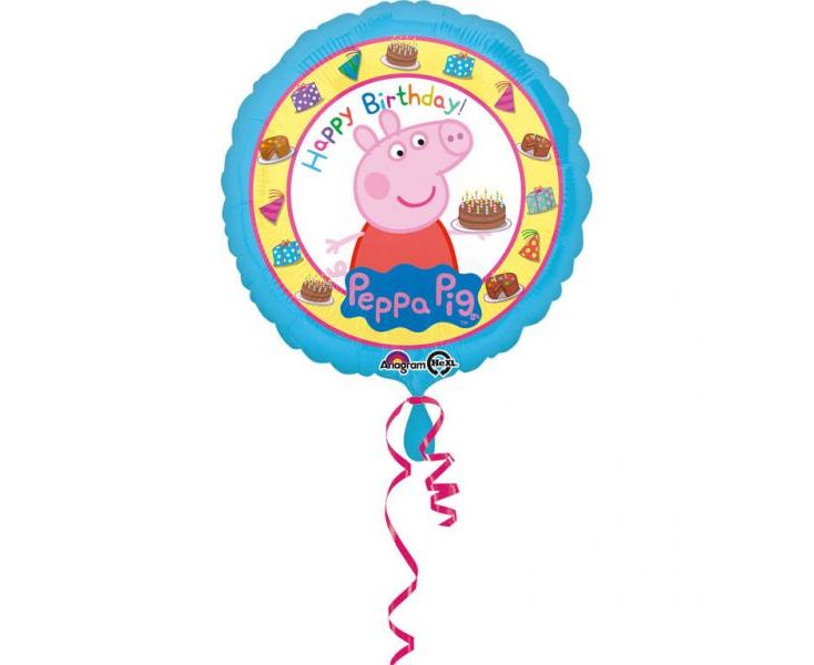 Μπαλόνι Foil 17" Στρογγυλό Peppa Pig Birthday Φουσκωμένο με Ήλιο