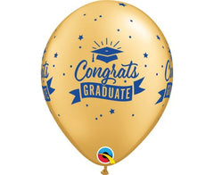 Μπαλόνι Latex 11" Congrats Graduate Banner Φουσκωμένο Με Ήλιο