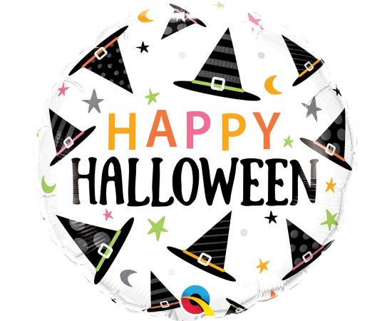 Μπαλόνι Foil Witches Hats Pattern / 46 εκ Φουσκωμένο Με Ήλιο