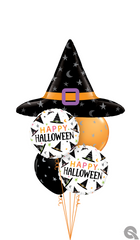 Σύνθεση Halloween Με Μπαλόνι Foil Καπέλο Μάγισσας 102cm