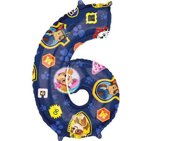 Μπαλόνι Foil 26" Νούμερο "6" Paw Patrol / 66 εκ