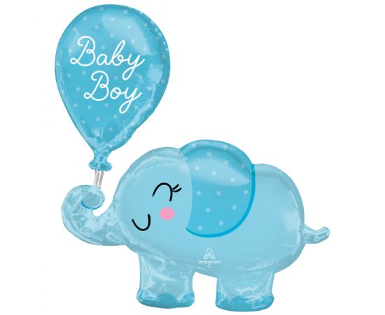 Μπαλόνι Foil Σχήμα Ελέφαντας Baby Boy Elephant / 73 x 78 εκ Φουσκωμένο Με Ήλιο