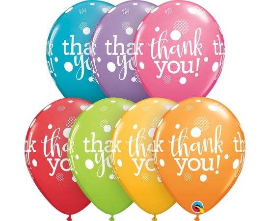 Μπαλόνι Latex 11" Thank You Festive Assortment Φουσκωμένο Με Ήλιο