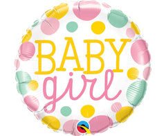 Μπαλόνι Foil 18" Baby Girl Dots Φουσκωμένο Με Ήλιο