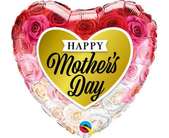 Μπαλόνι Foil Καρδιά 18" Mother's Day Roses Gold 45εκ Φουσκωμένο Με Ήλιο