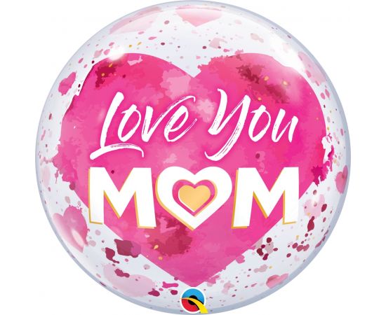 Μπαλόνι Bubble Love You Mom 56 εκ Φουσκωμένο Με Ήλιο